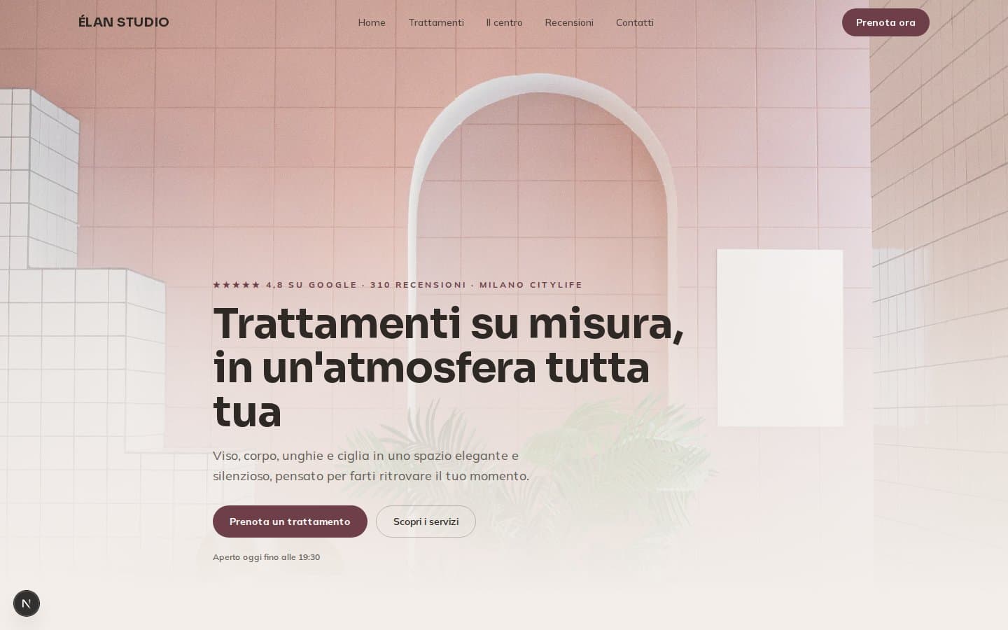 Anteprima desktop del sito Élan Studio