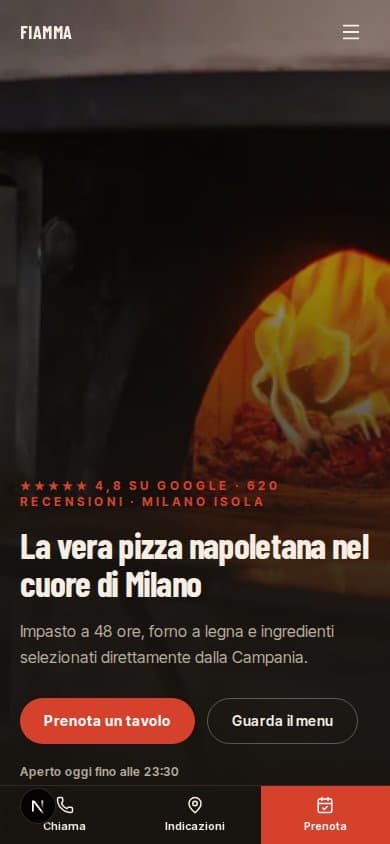 Anteprima di un sito Tram Web su mobile