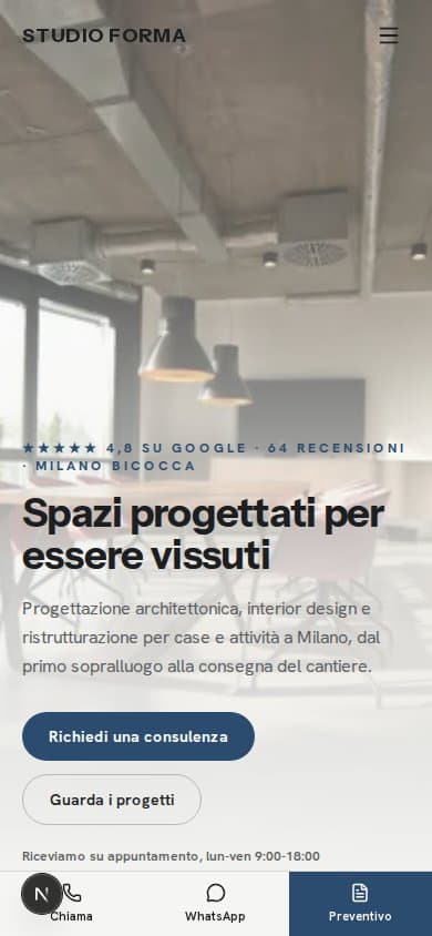 Anteprima mobile del sito Studio Forma